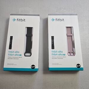 Fitbit Alta Classic Accessory Bands Bracelets Small 1 Black and 1 Pink NIB
